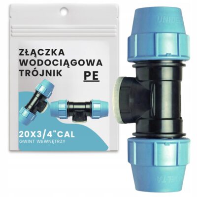 Trójnik wodociągowy 20 x 3/4 x 20 GW Unidelta